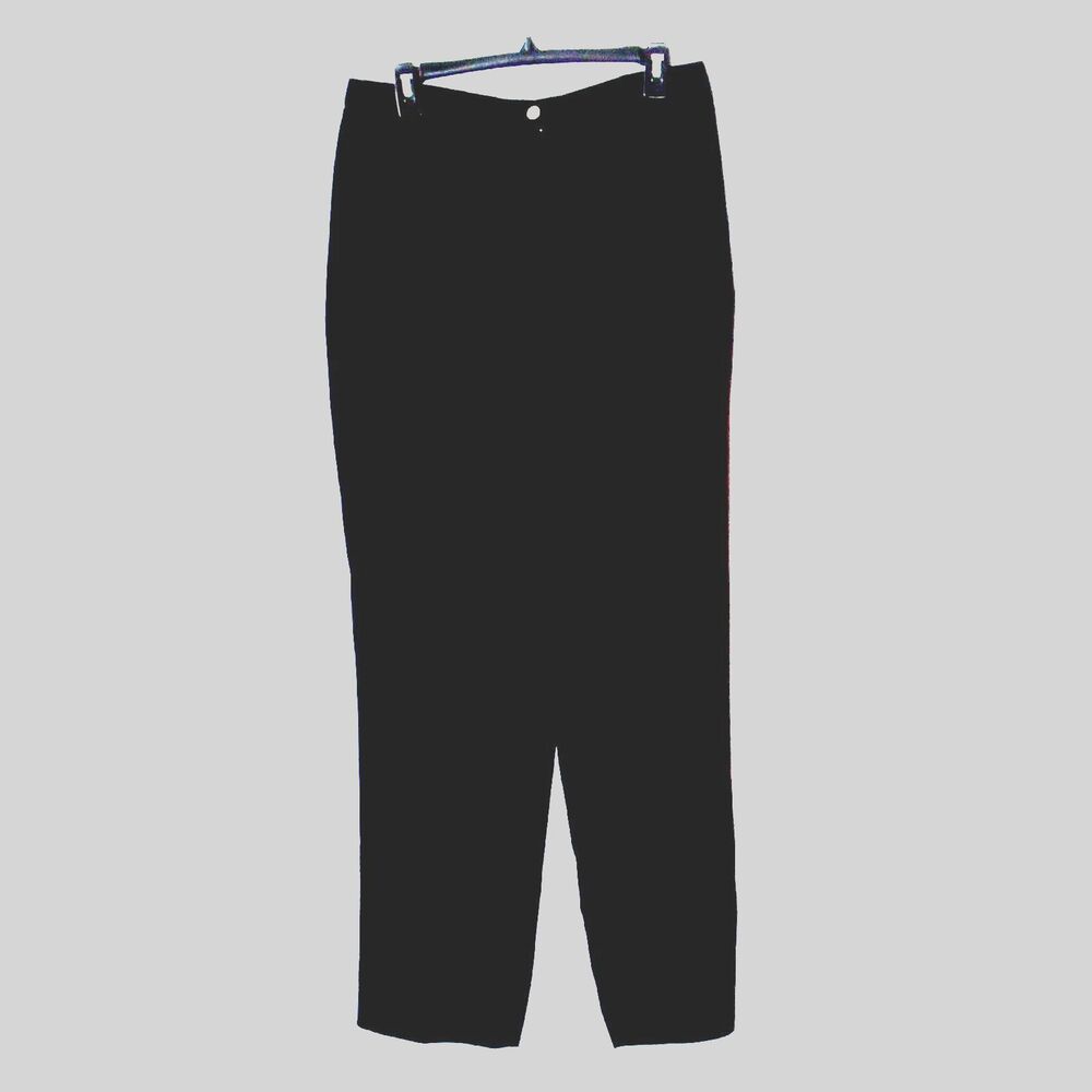 Destinee Women Black Pants size 14L Pleated Front Pockets Zipper